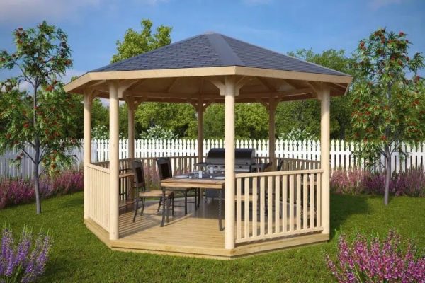 Gazebo bois « Elizabeth XL » 15m²