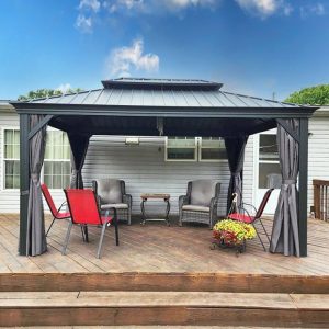 Gazebo Purple Leaf de Jardin Extérieur 4,6 x 4 M – Image 3