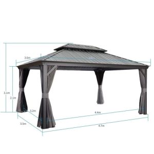 Gazebo Purple Leaf de Jardin Extérieur 4,85 x 3,65 M – Bild 3