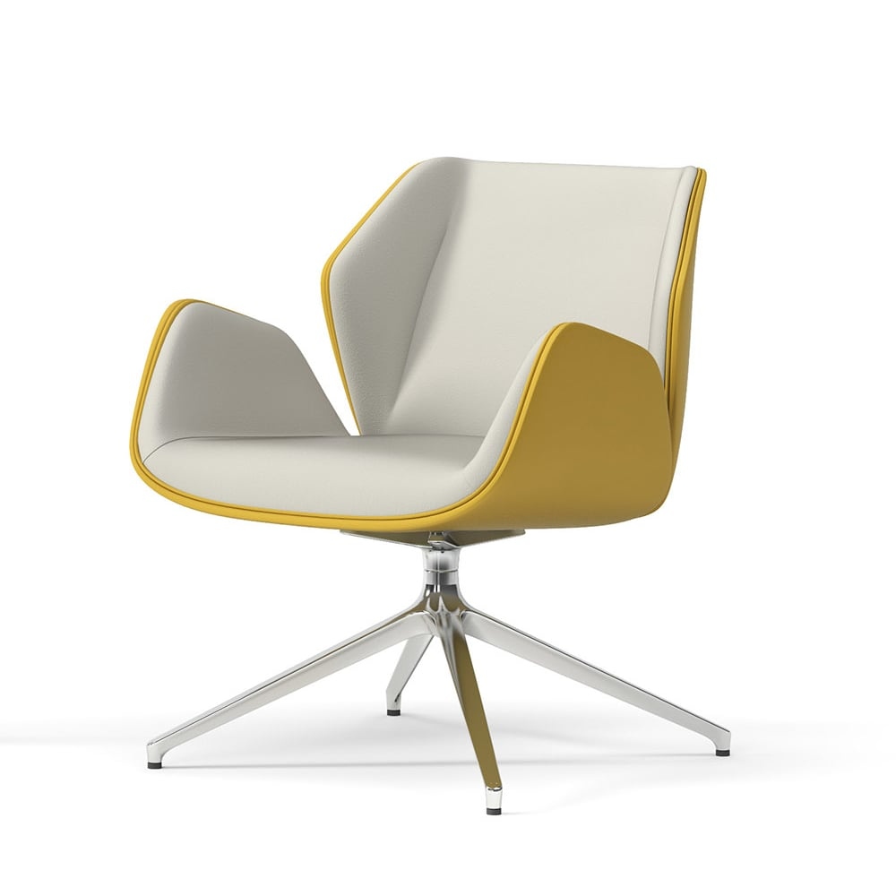 4a955ea3-dac4-4081-b37a-1ec8a8762128 Fauteuil Semi-Exécutif Base Pyramidale Haiku Sitlosophy (Revêtement : Cat. 2 Gazebo (Ecopelle)) - Afbeelding 1