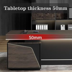 Bureau de direction moderne en forme de L avec rangement et armoire – Bild 4