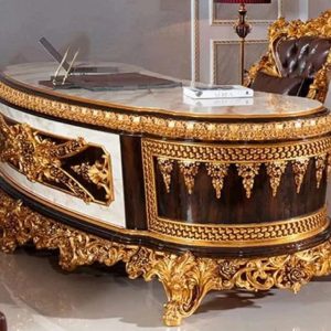 Ensemble de bureau Prestige Ostrich Store Biyadina - Ensemble de bureau en cuir gris - Réf. Cuir d'autruche