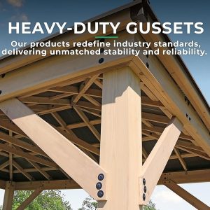 Gazebo Yardistry Meridian 12 pi x 16 pi (3,66 m x 4,88 m) avec kit de maille – Bild 2