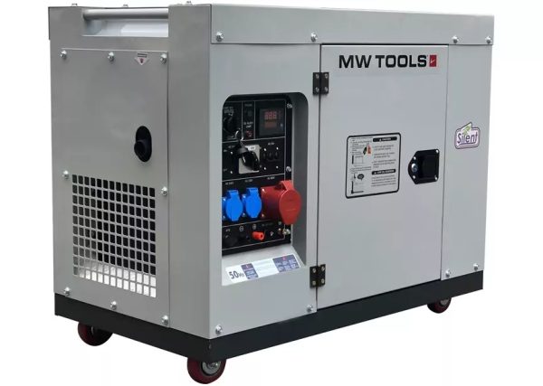 Groupe électrogène insonorisé diesel 6 kW 230V + 7,5kW 400V MW Tools DG75E