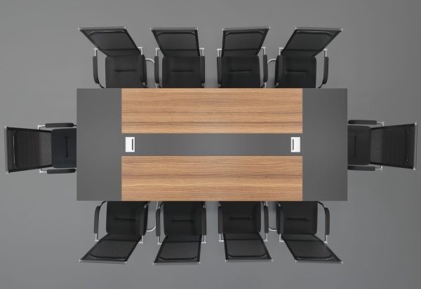 Ensemble table de réunion ANJA280 en gris-noisette + 10 chaises MARINA – Bild 3