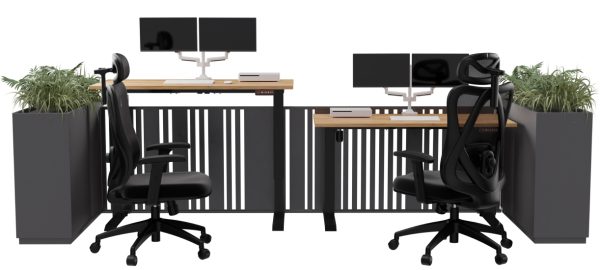 Bureau debout en bois naturel | Bureau en chêne blanc | OAKO Denmark 140 x 80 cm / Noir – Bild 2