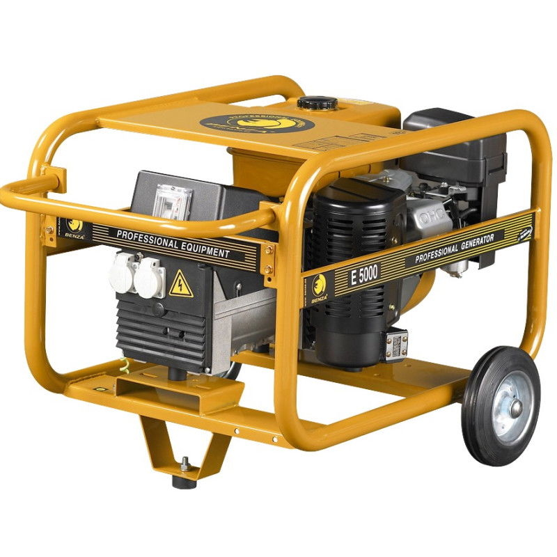 generateur-electrique-monophase Générateur électrique monophasé de 5 kva avec moteur à essence avec choix du démarreur E5000 benza - Afbeelding 1