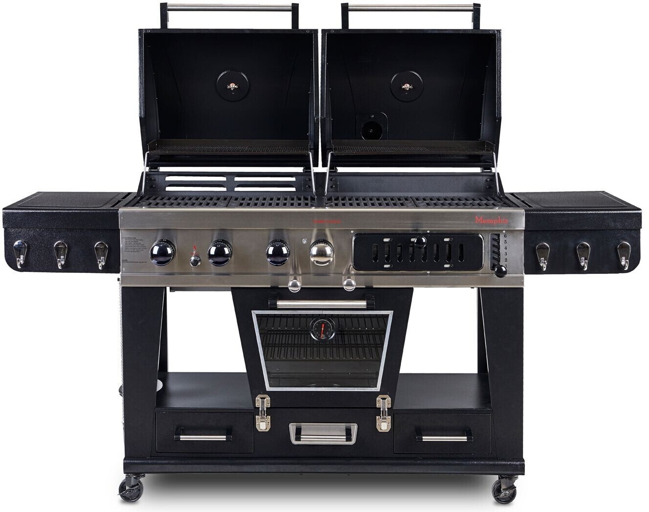 pit-boss-memphis-ultimate-4-in-1 Pit Boss Memphis Ultimate Barbecue combiné à gaz et charbon de bois avec fumoir Article n° 10707 3 % de prépaiement – Bild 1