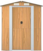 Tuinhuis Donkerbruin 192x357x223 Cm Gegalvaniseerd Staal – Bild 4