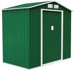 Cobertizo con techo a dos aguas - acero, cimentación incluida, 214 x 130 x 185 cm