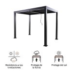 Pérgola de aluminio naterial clima bio gris de 313x198 cm – Image 3