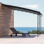 NATERIAL Pérgola de acero yena gris de 400x350x270 cm