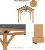 Gardiun Pérgola de Jardín Fénix 12 m2 300x401x282 cm Madera Laminada | Postes de 14x14 cm | Cubierta de Acero | Fijación Incluida - Image 3