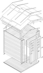 Cobertizo de madera con SUELO TRATADO TIMBELA m343c+m343g – Bild 4