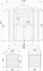Cobertizo de madera con SUELO TRATADO TIMBELA m343c+m343g – Bild 5