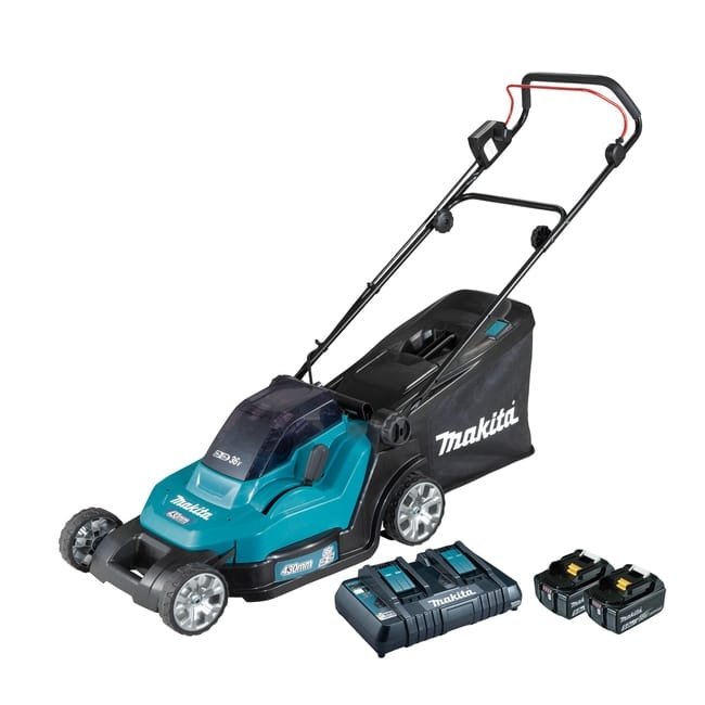 380 Makita Dlm432Ct2 36V accu grasmaaier, 43 cm snijbreedte, 30 m looptijd – Bild 1