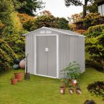 HATTORO S300 gereedschapsschuur tuinhuis schuur 15 m³ lichtgrijs – Image 3