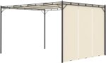 Vidaxl Cenador De Jardín Con Cortina Lateral Gazebo Quiosco Exterior Color Crema Antracita Y Mas – Bild 2