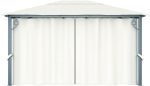 Cenador con cortina color crema aluminio 400x300 cm Vidaxl – Image 3