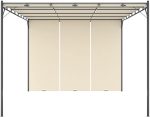 Vidaxl Cenador De Jardín Con Cortina Lateral Gazebo Quiosco Exterior Color Crema Antracita Y Mas – Bild 4