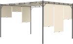 Vidaxl Cenador De Jardín Con Cortina Lateral Gazebo Quiosco Exterior Color Crema Antracita Y Mas – Bild 9