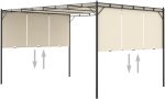 Vidaxl Cenador De Jardín Con Cortina Lateral Gazebo Quiosco Exterior Color Crema Antracita Y Mas – Bild 8