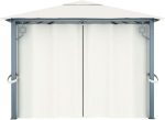 Cenador con cortina color crema aluminio 400x300 cm Vidaxl – Image 2
