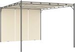 Vidaxl Cenador De Jardín Con Cortina Lateral Gazebo Quiosco Exterior Color Crema Antracita Y Mas – Bild 6
