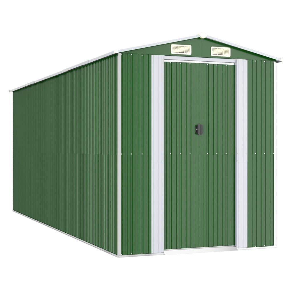 43 Caseta de jardín de acero galvanizado verde 192x523x223 cm - Cobertizos – Bild 1