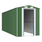 Caseta de jardín de acero galvanizado verde 192x523x223 cm - Cobertizos – Bild 3