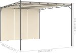 Vidaxl Cenador De Jardín Con Cortina Lateral Gazebo Quiosco Exterior Color Crema Antracita Y Mas – Bild 5