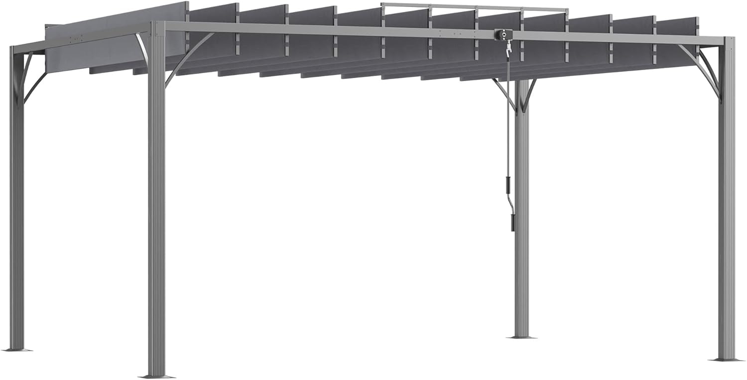 51CMa-5-4lL._AC_SL1500 Outsunny Cenador de jardín 4x3 M con Diseño de Lamas superior - Image 1