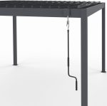 Pérgola con lamas orientables en gris antracita - IDMarket – Image 2