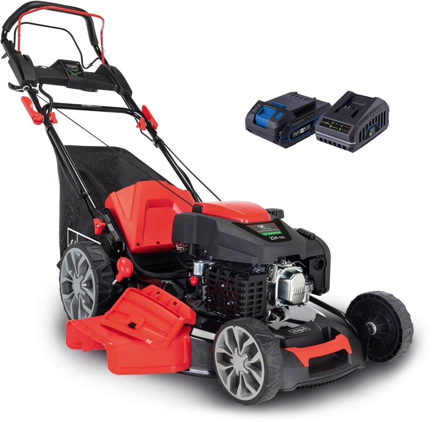 550e8f44-3d40-4735-ab97-9893a07da4ae Scheppach 5911276903 MS225-56E 224cc 3kW benzine hybride grasmaaier – Image 1