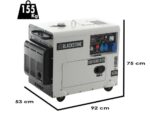 Blackstone SGB 6000 D-ES - Stille dieselstroomgenerator met AVR 5,3 kW - Continu 5 kW Eenfase - Image 2