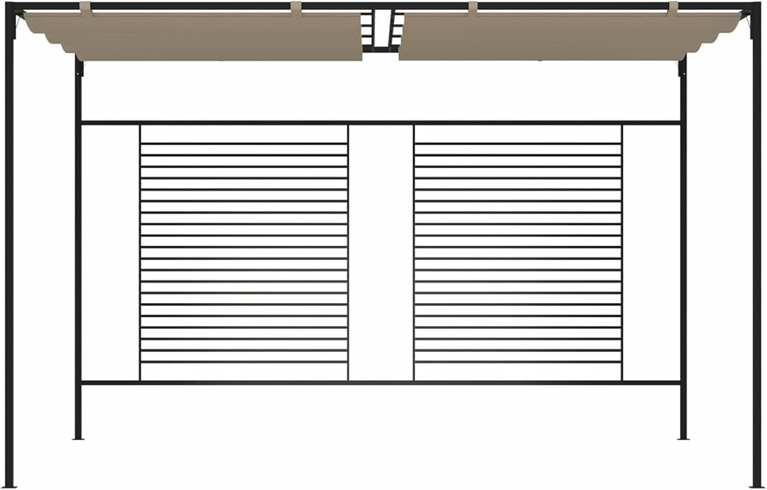 61CjRl8wa1S._AC_SL1500_ Cenador con toldo retráctil 3x4x2,3 m Taupe 180 g/m² - Image 1