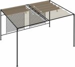 Cenador con toldo retráctil 3x4x2,3 m Taupe 180 g/m² - Image 3