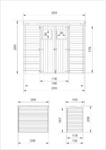 Timbela Casa de almacenamiento jardín 142x204x200 cm/2.22 m2 – Bild 3