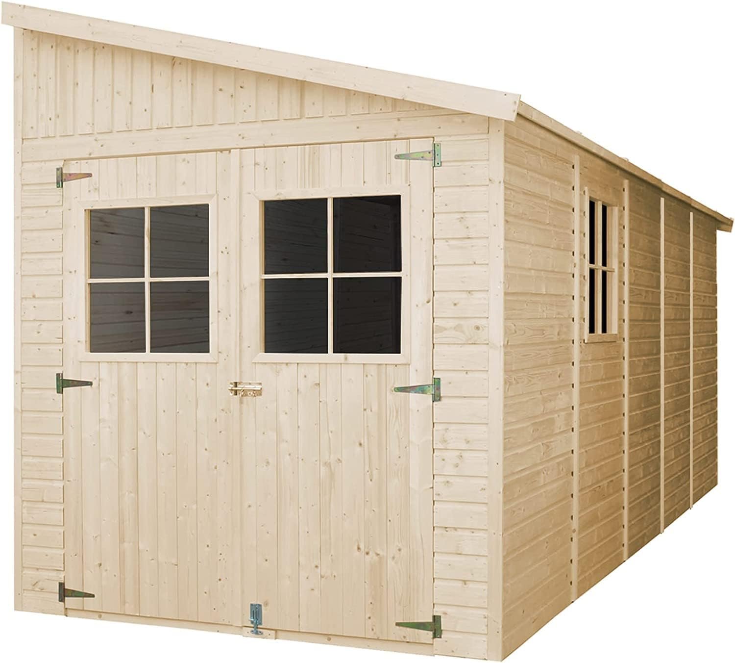 61bPIas48dL._AC_SL1500_ Timbela Cobertizo de madera con PARED LATERAL – Bild 1