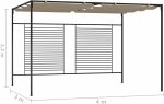 Cenador con toldo retráctil 3x4x2,3 m Taupe 180 g/m² - Image 2
