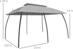 Outsunny Cenador de jardín Gazebo Exterior con Doble Techo y - Image 3