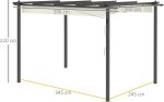Outsunny Cenador Pérgola de Jardín 3x4 m con Toldo en Poliéster - Image 4