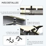 Outsunny Cenador de Jardín 3x3 m Pérgola con Toldo y 16 Orificios de Drenaje para Patio Terraza Metal y Poliéster 180 g/m² Resistente Crema - Image 7