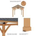 Pérgola de Jardín Gardiun Fénix 12 m2 300x401x282 cm madera Laminada – Image 2