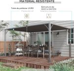 Outsunny Cenador de jardín 4x3 M con Diseño de Lamas superior - Image 4