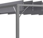 Outsunny Cenador de jardín 4x3 M con Diseño de Lamas superior - Image 2