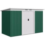 Caseta de Jardín OUTSUNNY Acero Galvanizado Verde Oscuro 280x130x172 cm