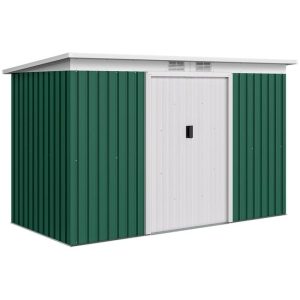 Caseta de Jardín OUTSUNNY Acero Galvanizado Verde Oscuro 280x130x172 cm