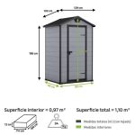 Caja de resina Manor 4X3 de 129x196x103 cm y 1,1 m2 - Afbeelding 2