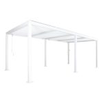 Pérgola bioclimática de aluminio y acero con lamas orientables 6x3m